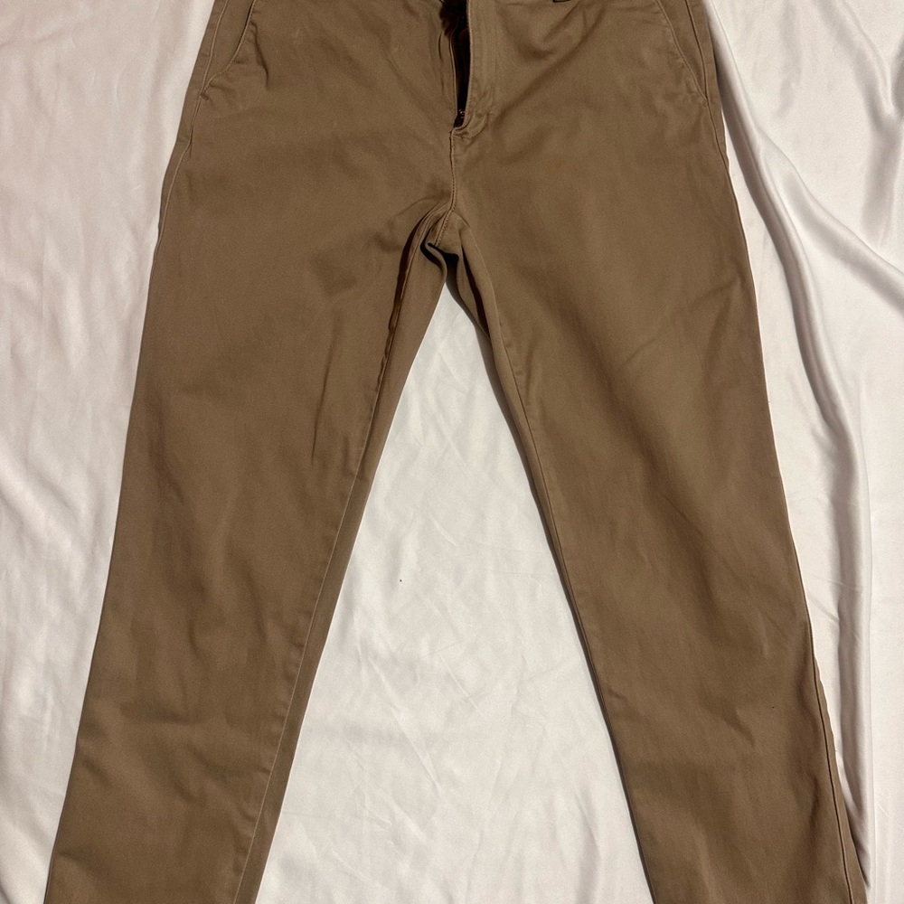Banana Republic Tan Trousers Classic Cotton-Blend